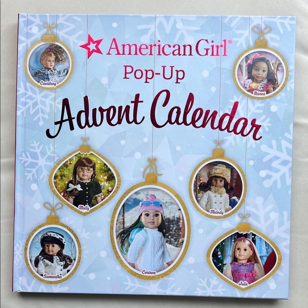 American Girl Pop-Up Calendar with Blue and Red Accents
